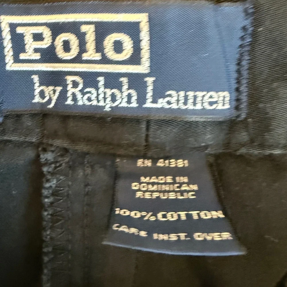Polo Ralph Lauren Mens Black Cotton Chino Pants 36x30 Straight Leg